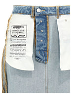 Vetements Blue Cotton Mini Skirt