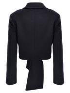 Max Mara Blue Wool Full-Length Jacket