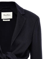 Max Mara Blue Wool Full-Length Jacket