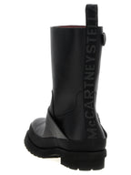 Black Polyester Ankle Boots