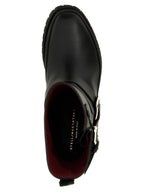 Black Polyester Ankle Boots