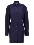 The Attico Blue Cotton Short Dress