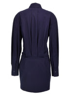 The Attico Blue Cotton Short Dress