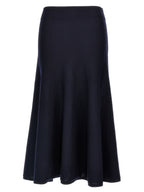 Khaite Blue Wool Midi Skirt