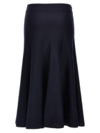 Khaite Blue Wool Midi Skirt