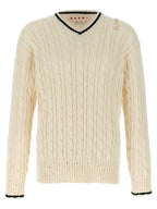 Marni White Cotton Cardigan