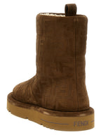 Fendi Brown Calf Leather Bos Taurus Ankle Boots