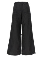 Black Polyester Casual Pants