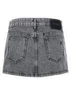 The Attico Gray Cotton Long Skirt
