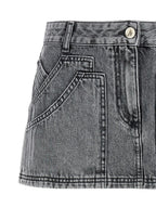The Attico Gray Cotton Long Skirt