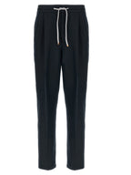 Brunello Cucinelli Blue Linen Casual Pants