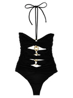 Elisabetta Franchi Black Polyamide One-Piece Swimsuit