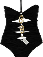 Elisabetta Franchi Black Polyamide One-Piece Swimsuit