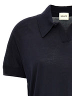 Khaite Blue Wool Shortsleeve Shirt