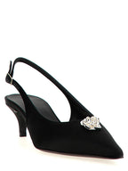 Magda Butrym Black Silk Mid Heel Pumps