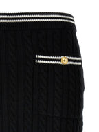 Alessandra Rich Bicolor Cotton Long Skirt
