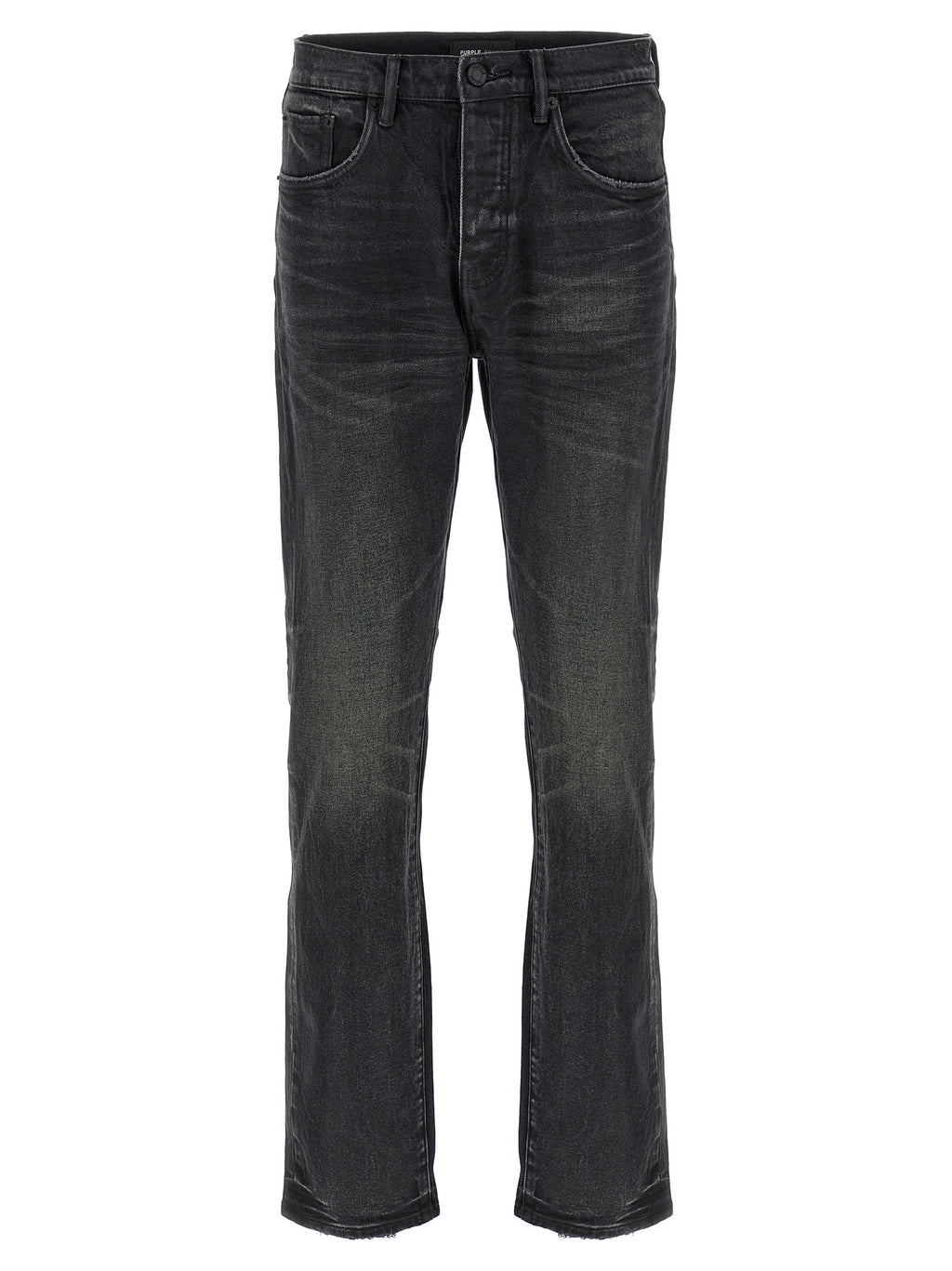 PURPLE Black Cotton Straight-Leg Jeans