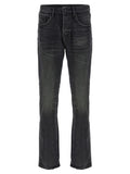 PURPLE Black Cotton Straight-Leg Jeans