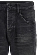 PURPLE Black Cotton Straight-Leg Jeans