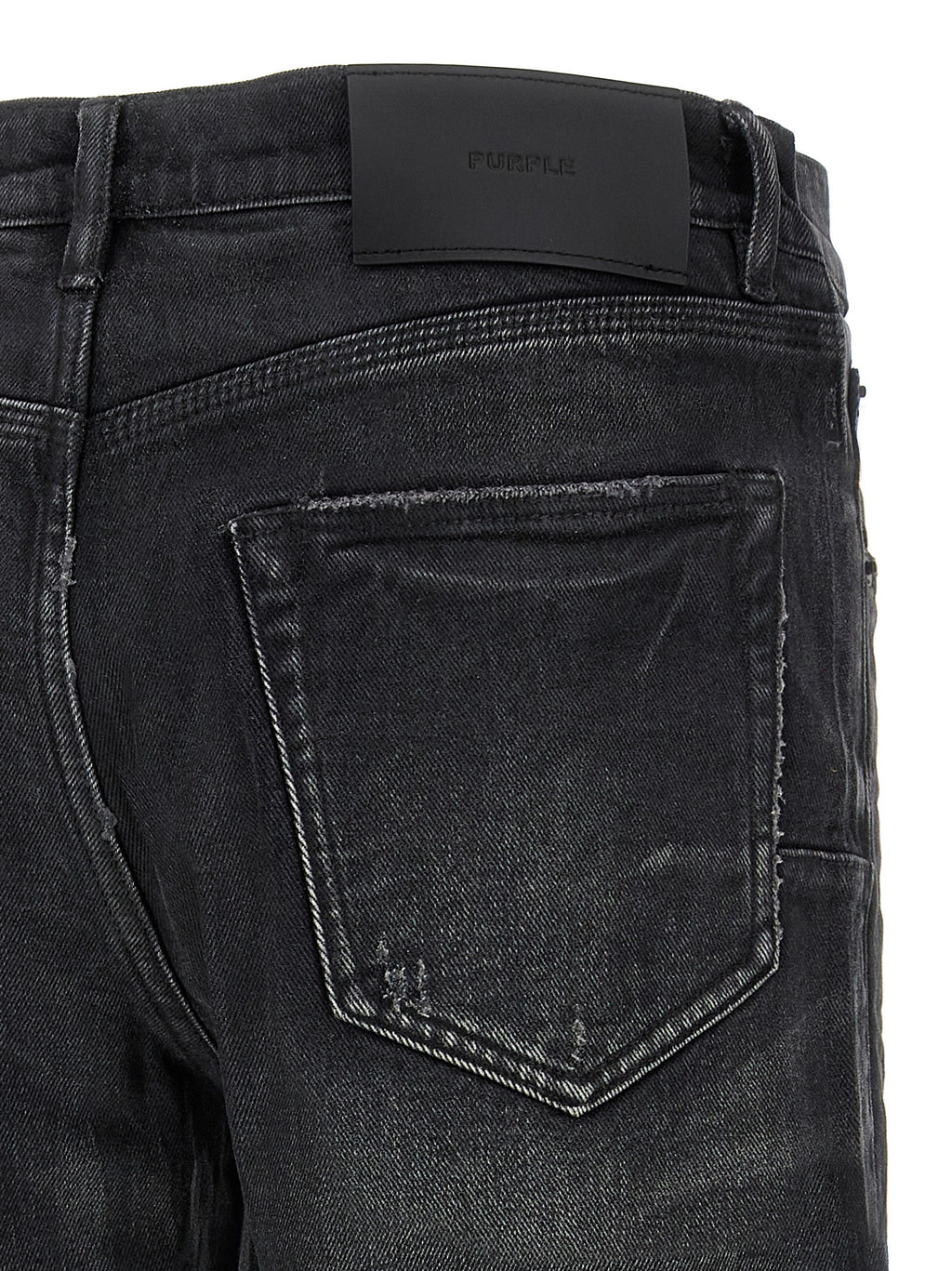 PURPLE Black Cotton Straight-Leg Jeans