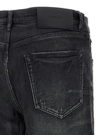 PURPLE Black Cotton Straight-Leg Jeans