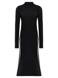 Sportmax Bicolor Viscose Midi Dress