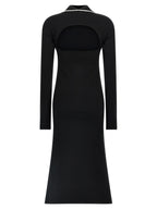 Sportmax Bicolor Viscose Midi Dress