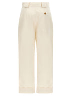 Max Mara White Cotton Casual Pants