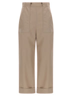 Max Mara Beige Cotton Casual Pants