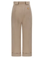 Max Mara Beige Cotton Casual Pants