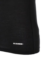 Jil Sander Black Cotton Sleeveles T-Shirt