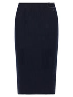 Courrèges Blue Viscose Midi Skirt