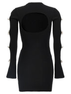 MACH & MACH Black Viscose Short Dress