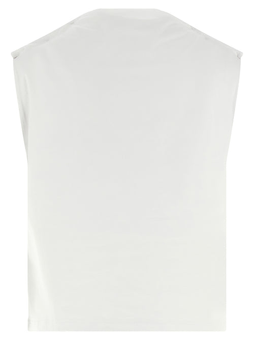 Armarium White Cotton Sleeveles T-Shirt