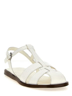 Church's White Lamb Leather Flat Sandals