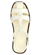 Church's White Lamb Leather Flat Sandals