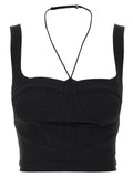 Nensi Dojaka Black Polyamide Tank Tops