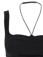 Nensi Dojaka Black Polyamide Tank Tops
