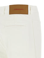 Ferragamo White Cotton Straight-Leg Jeans
