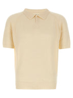 MA'RY'YA White Cotton Polo Shirt