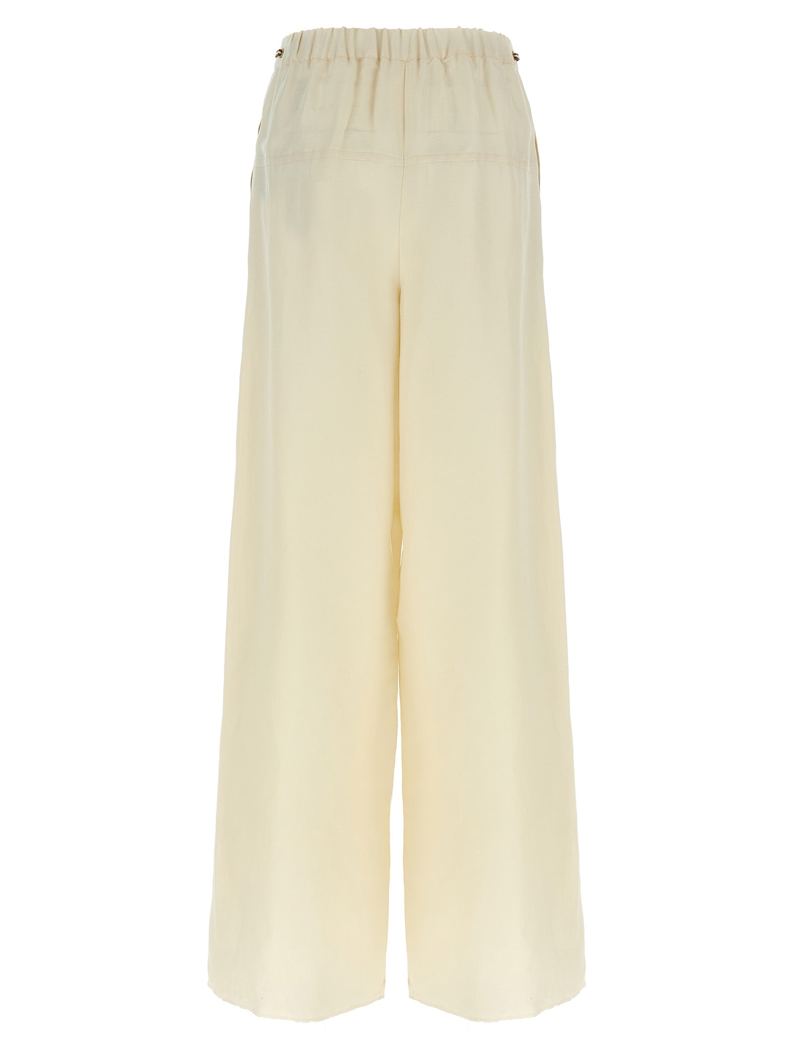 Pantaloni Casual in Lino Bianco