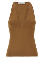 Max Mara Brown Viscose Sleeveles T-Shirt