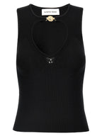 Marine Serre Black Viscose Tank Tops