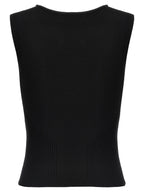 Marine Serre Black Viscose Tank Tops