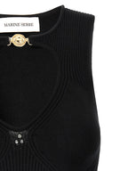 Marine Serre Black Viscose Tank Tops