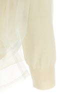 Comme Des Garçons White Wool Cardigan