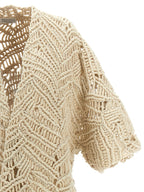 Brunello Cucinelli Beige Silk Cardigan