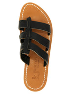 K.JACQUES SAINT TROPEZ Black Cowhide Slides