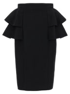 Valentino Garavani Black Virgin Wool Midi Skirt
