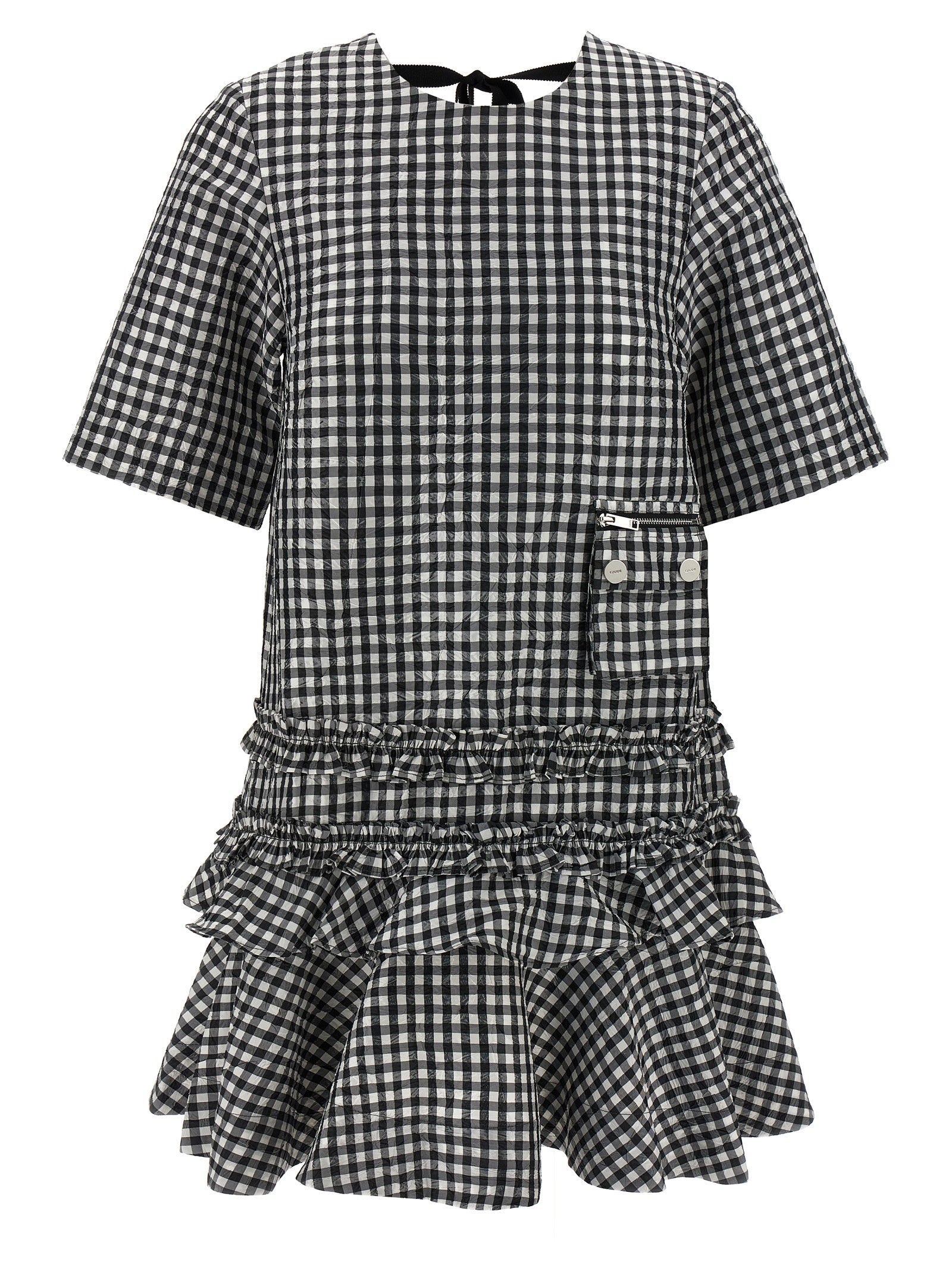 Bicolor Polyester Short Dress